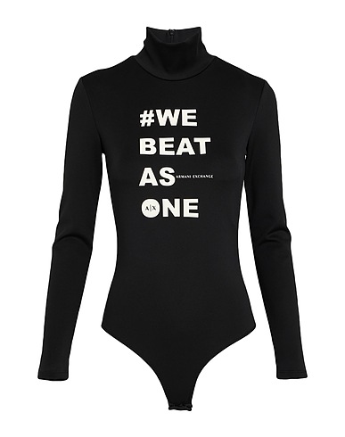 ARMANI EXCHANGE TOPWEAR Black 88% Polyester, 12% Elastane