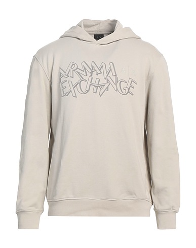 ARMANI EXCHANGE Hooded track jacket  Beige 100% Cotton, Polyester