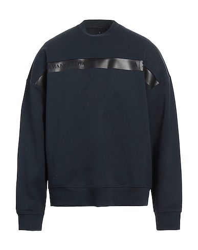 ARMANI EXCHANGE Sweatshirt Navy blue 77% Cotton, 18% Polyester, 5% Elastane