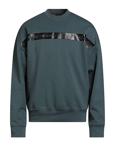 ARMANI EXCHANGE Sweatshirt Slate blue 77% Cotton, 18% Polyester, 5% Elastane