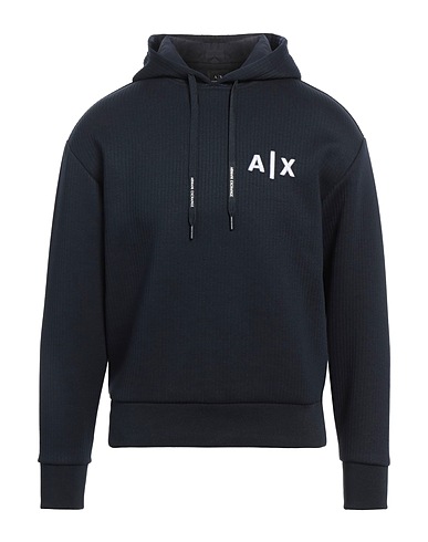ARMANI EXCHANGE Hooded track jacket  Navy blue 98% Polyester, 2% Elastane