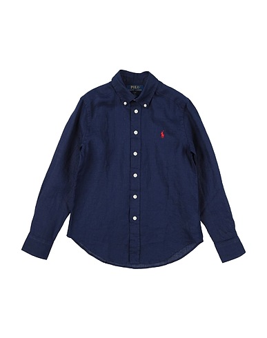 POLO RALPH LAUREN Solid colour shirt LINEN SHIRT
 Midnight blue 100% Linen