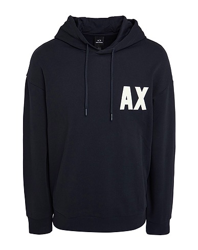 ARMANI EXCHANGE Felpa Blu navy 100% Cotone, Elastan