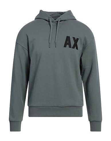 ARMANI EXCHANGE Hooded track jacket  Sage green 100% Cotton, Elastane
