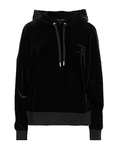 ARMANI EXCHANGE Hooded track jacket  Black 90% Polyester, 10% Elastane
