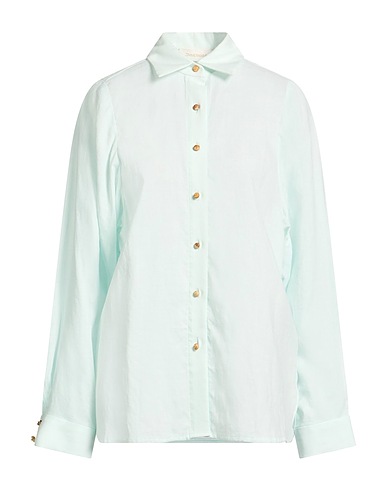 ZIMMERMANN Solid color shirts & blouses Light green 100% Ramie