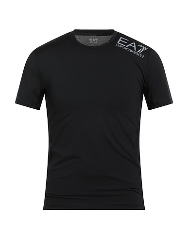 EA7 T-shirt Noir 83% Polyester, 17% Élasthanne