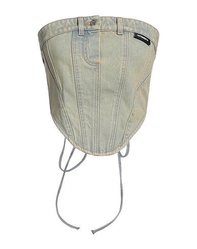 VETEMENTS Top Blu 100% Cotone