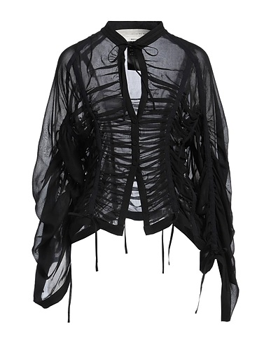 ISABEL BENENATO Solid colour shirts & blouses Black 78% Cotton, 22% Silk