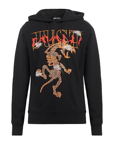 JUST CAVALLI Hoodie Schwarz 100% Baumwolle, Elastan