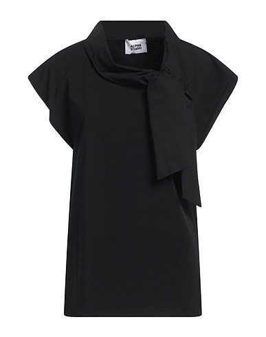 ALPHA STUDIO T-shirt Black 95% Cotton, 5% Elastane