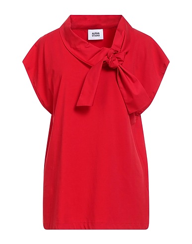 ALPHA STUDIO T-shirt Red 95% Cotton, 5% Elastane