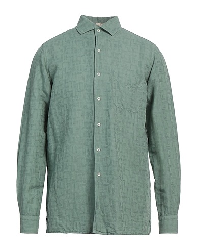 MASSIMO ALBA Linen shirt Sage green 61% Linen, 39% Cotton