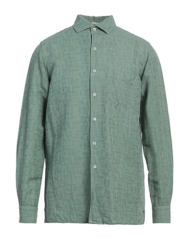 MASSIMO ALBA Solid colour shirt 61% Linen, 39% Cotton