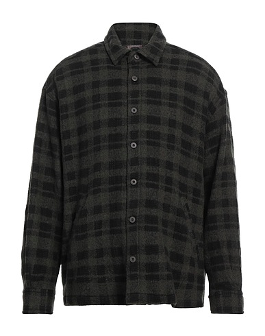 DESTIN Checked shirt Dark green 76% Wool, 14% Cashmere, 10% Polyamide