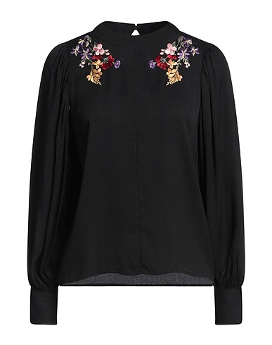 TWINSET Τοπ Μαύρο 100% Βισκόζη, Βαμβάκι