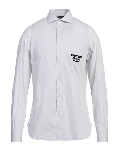 EMPORIO ARMANI Striped shirt Light grey 100% Cotton