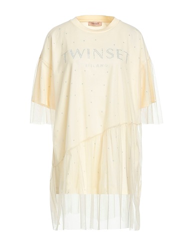 TWINSET Top Cream 100% Polyester, Cotton