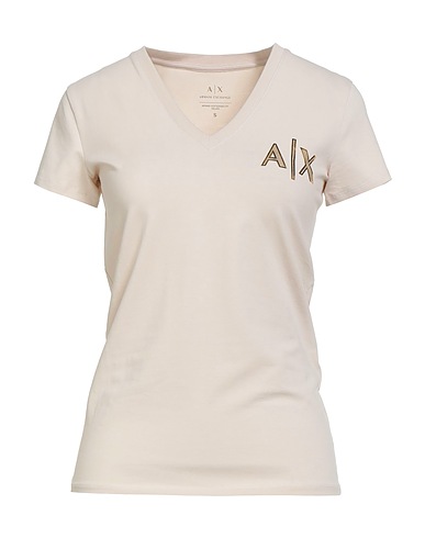 ARMANI EXCHANGE T-shirt Blanc cassé 95% Coton, 5% Élasthanne