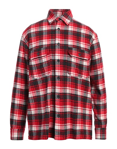 DESTIN Checked shirt Red 75% Wool, 25% Cashmere