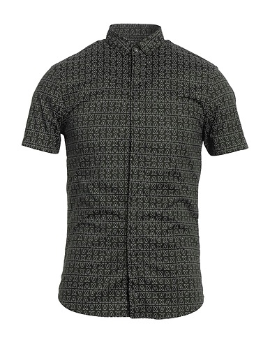 ARMANI EXCHANGE Patterned shirt Dark green 97% Cotton, 3% Elastane