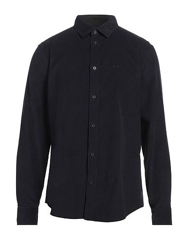 ARMANI EXCHANGE Solid color shirt Midnight blue 100% Cotton