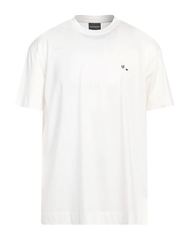 EMPORIO ARMANI Basic T-shirt White 70% Lyocell, 30% Cotton