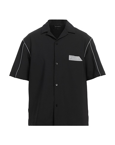 EMPORIO ARMANI Shirts Black 96% Virgin Wool, 4% Elastane
