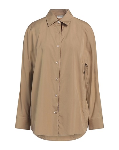 DRIES VAN NOTEN Solid colour shirts & blouses Khaki 100% Cotton