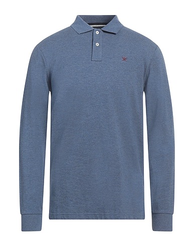 HACKETT Polo shirt Slate blue 100% Cotton