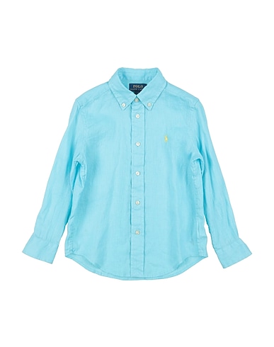 POLO RALPH LAUREN Solid colour shirt LINEN SHIRT

 Turquoise 100% Linen