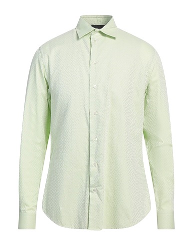 EMPORIO ARMANI Patterned shirt Light green 100% Cotton