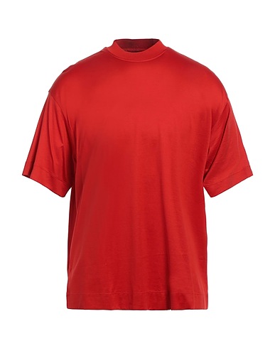 EMPORIO ARMANI Basic T-Shirt Red 70% Lyocell, 30% Cotton