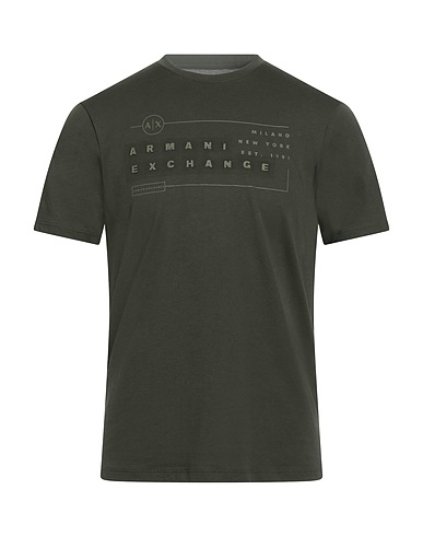 ARMANI EXCHANGE T-shirt Verde militare 100% Cotone organico