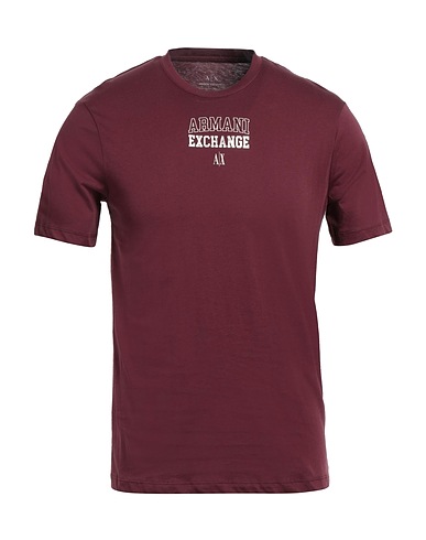 ARMANI EXCHANGE T-shirt Burgundy 100% Cotton, Organic cotton