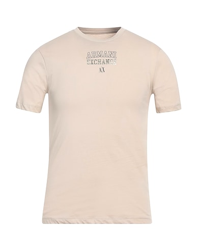 ARMANI EXCHANGE T-shirt Cream 100% Cotton, Organic cotton