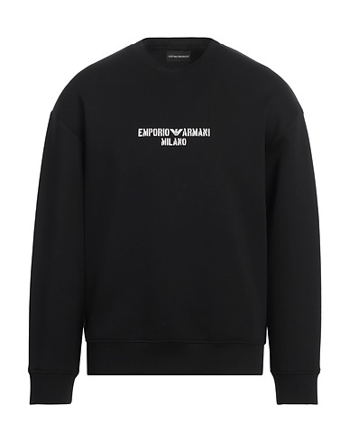 EMPORIO ARMANI Sweatshirt Black 77% Cotton, 19% Polyester, 4% Elastane