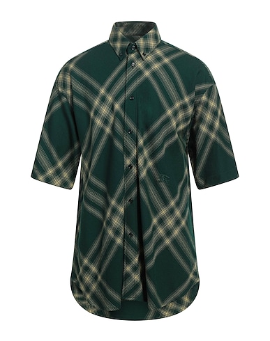 BURBERRY Checked shirt Green 100% Wool