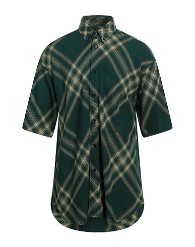 BURBERRY Checked shirt VERDE 100% Wool