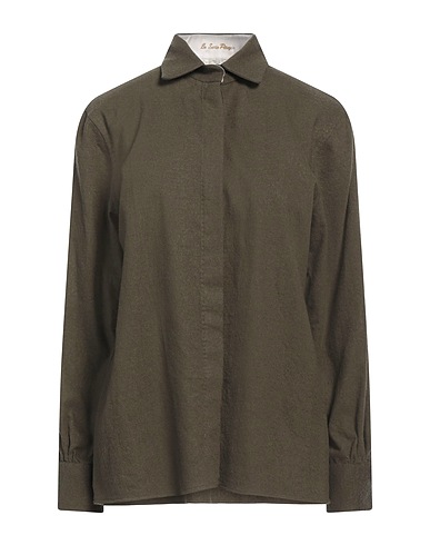 LE SARTE PETTEGOLE Solid colour shirts & blouses Military green 52% Cotton, 48% Wool