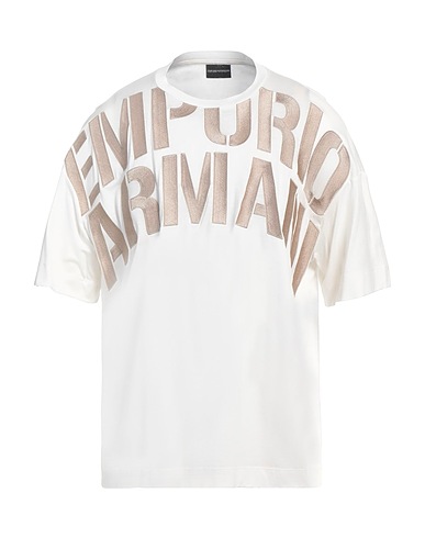 EMPORIO ARMANI T-shirt White 70% Lyocell, 30% Cotton, Polyester