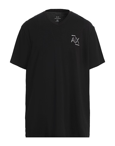 ARMANI EXCHANGE Basic T-shirt Black 95% Cotton, 5% Elastane