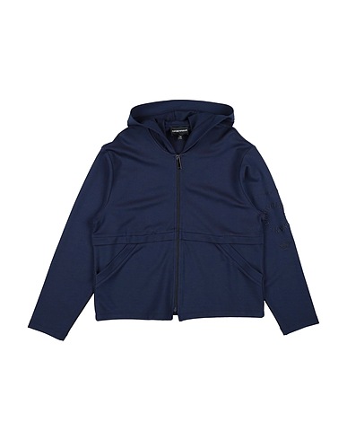 EMPORIO ARMANI Hooded track jacket  Navy blue 68% Viscose, 28% Polyamide, 4% Elastane