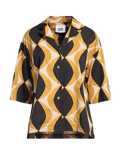 ALPHA STUDIO Patterned shirts & blouses Mustard 100% Cotton