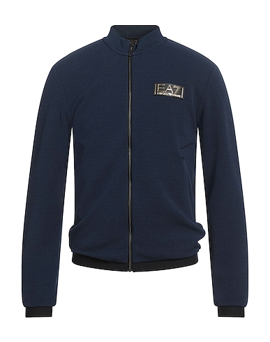 EA7 Sweatshirt Navy blue 94% Polyester, 6% Elastane, Polyamide, Rubber