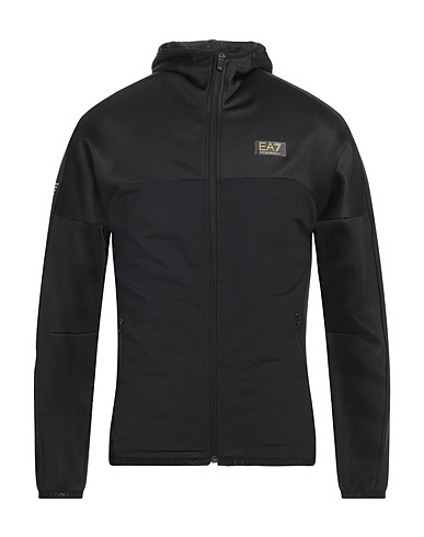 EA7 Hooded sweatshirt Black 94% Polyester, 6% Elastane