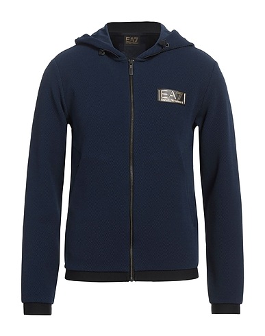 EA7 Hooded sweatshirt Navy 94% Polyester, 6% Elastane, Polyamide, Rubber