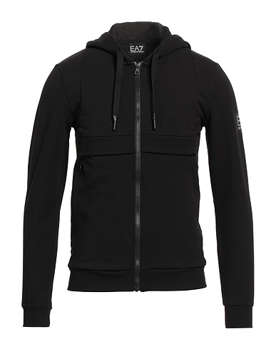 EA7 Hooded track jacket  Black 58% Cotton, 38% Polyester, 4% Elastane