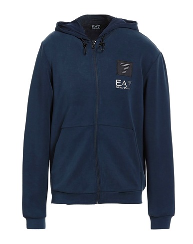 EA7 Hooded track jacket  Navy blue 46% Modal, 46% Polyester, 8% Elastane