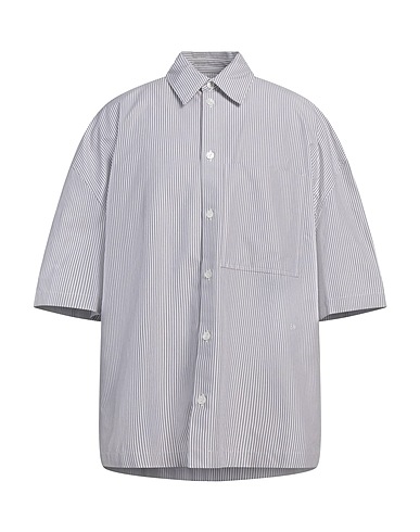 BOTTEGA VENETA Gestreiftes Hemd Grau 100% Baumwolle, Polyester